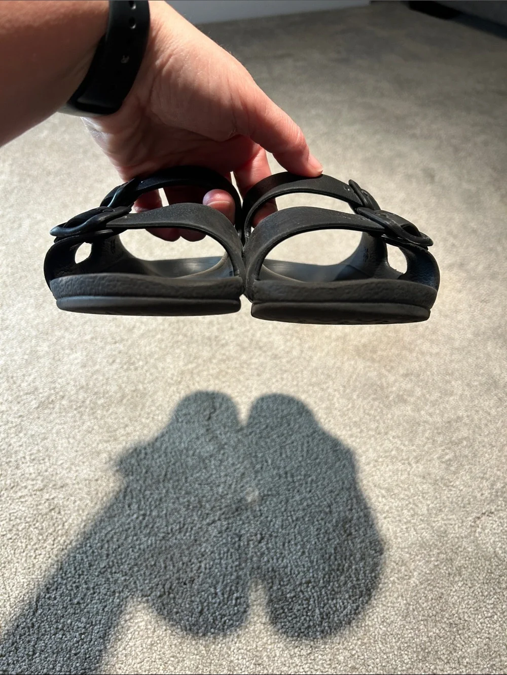 Birkenstock Kids Black Two-Strap Sandals